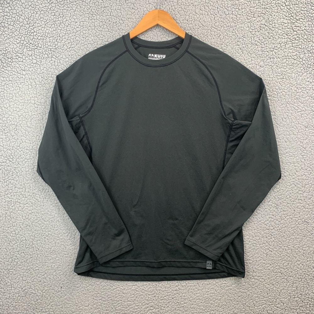 KUIU Long Sleeve Base Layer Shirt Men's Large Black Coolmax Wicking Hunting Gym